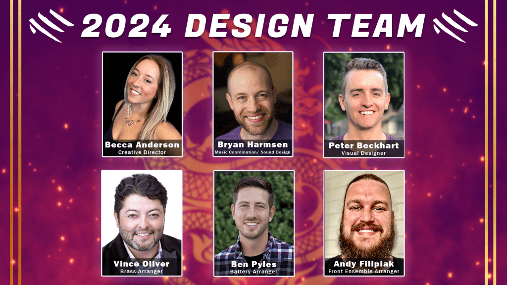 Collage featuring the headshots and names of our 2024 design team.